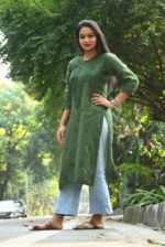 Chanderi Silk Chikankari Kurta - Image 8