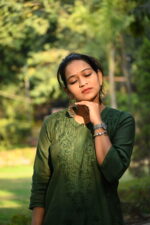 Chanderi Silk Chikankari Kurta - Image 9