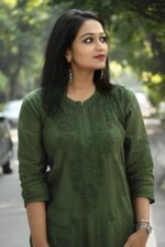 Chanderi Silk Chikankari Kurta - Image 5