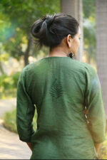 Chanderi Silk Chikankari Kurta - Image 6