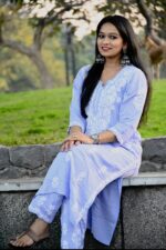 Modal Cotton Chikankari Kurta - Image 3