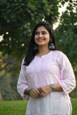 Ghass Patti Work Chikankari Kurta-Muslin Fabric - Image 8