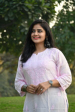 Ghass Patti Work Chikankari Kurta-Muslin Fabric - Image 10