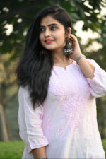 Ghass Patti Work Chikankari Kurta-Muslin Fabric - Image 12