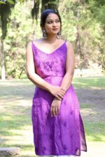 Ghasspatti Chikankari Noodle Strap Kurta-Muslin Fabric - Image 5