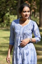 Heavy Ghasspatti Work Chikankari Kurta-Muslin Fabric - Image 8