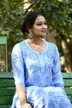 Heavy Ghasspatti Work Chikankari Kurta-Muslin Fabric - Image 10