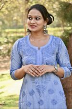 Heavy Ghasspatti Work Chikankari Kurta-Muslin Fabric - Image 5