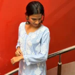 Mridula Chikankari with white thread - Image 4