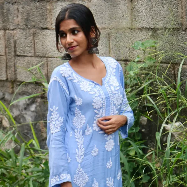 Mridula Chikankari with white thread